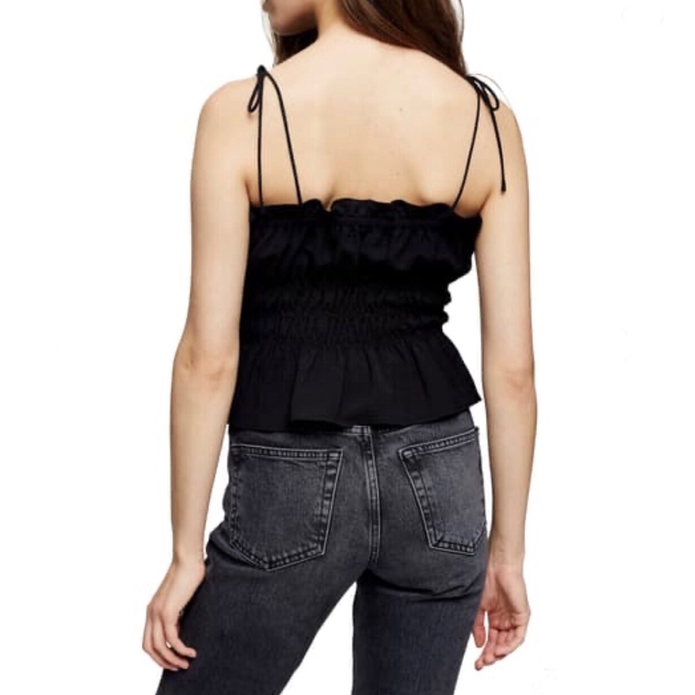 Topshop Shirred Casual Balck Cami